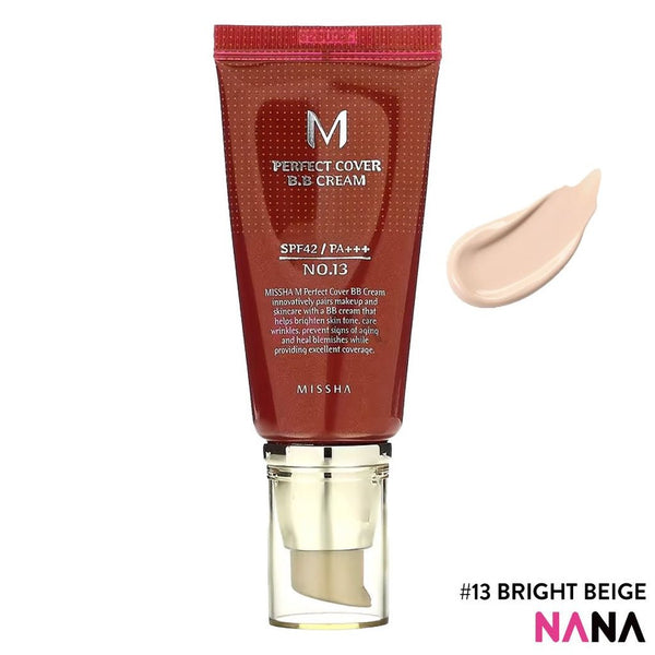 MISSHA M Perfect Cover BB Cream SPF 42 PA+++ 13 Bright Beige 50ml - NANA MALL