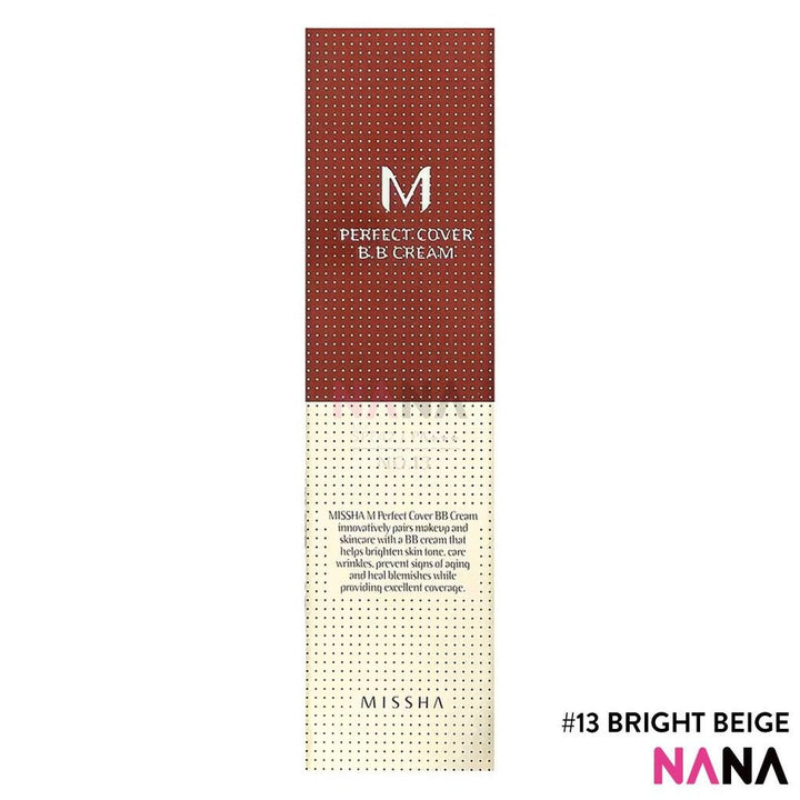 MISSHA M Perfect Cover BB Cream SPF 42 PA+++ 13 Bright Beige 50ml x2 - NANA MALL