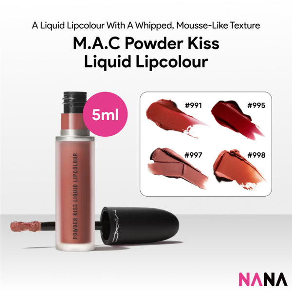 MAC Powder Kiss Liquid Lipcolour 5ml [#991, #995, #997, #998]