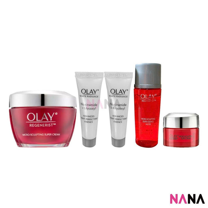 OLAY Bouncy & Firming Pack(Super Cream 50g + 14g + Toner 18ml + Radiance Ess 6ml x2) - NANA MALL