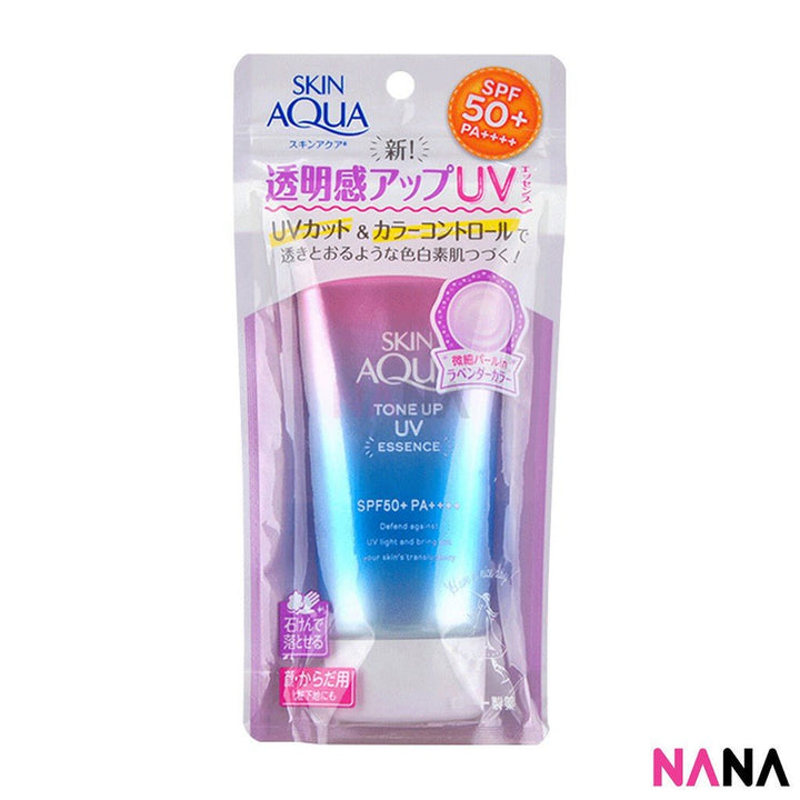 Rohto Skin Aqua Tone Up UV Essence SPF50+ PA++++ 80g - Lavender - NANA MALL