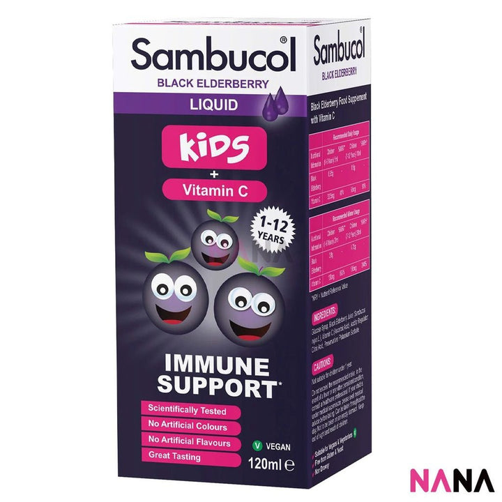 Sambucol Kids Black Elderberries + Vitamin C Liquid 120ml - NANA MALL