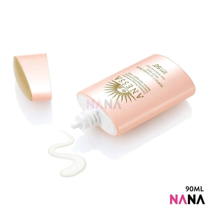 SHISEIDO ANESSA Perfect UV Sunscreen Mild Milk SPF50+ PA++++ For Sensitive Skin 90ml - NANA MALL