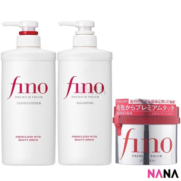 Shiseido FINO Premium Touch Hair Set (Shampoo 550ml + Conditioner 550ml + Hair Mask 230g) - NANA MALL