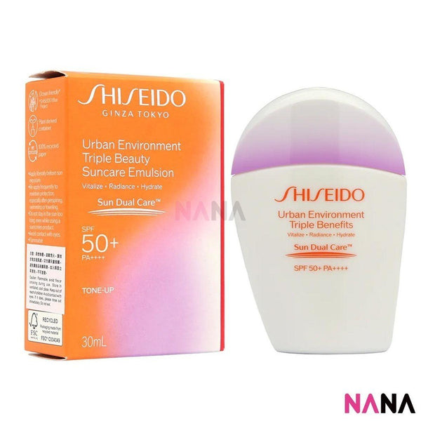 SHISEIDO Urban Environment Triple Beauty Suncare Emulsion SPF 50+ PA++++ 30ml - NANA MALL