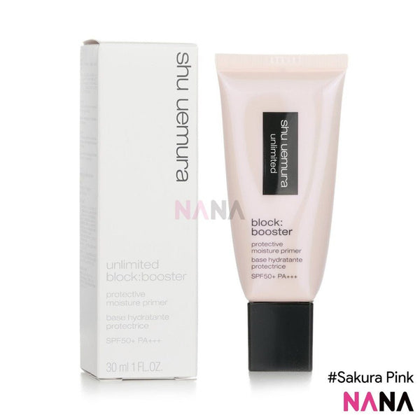 shu uemura Unlimited Block Booster Protective Moisture Primer SPF50+ PA+++ Sakura Pink 30ml - NANA MALL