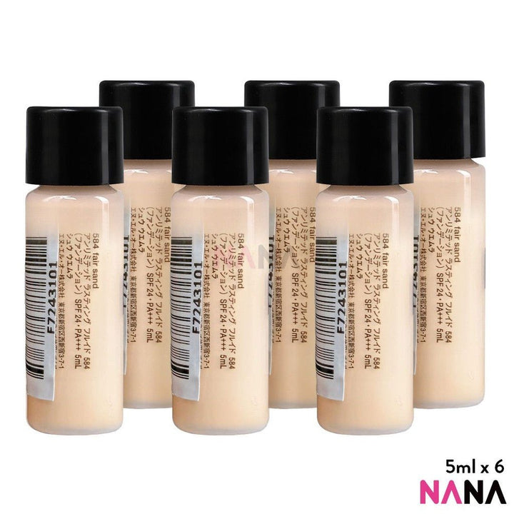 shu uemura Unlimited Breathable Lasting Foundation Natural Semi - Matte SPF24 PA+++ 584 Sample Pack (5ml x 6/3) - NANA MALL