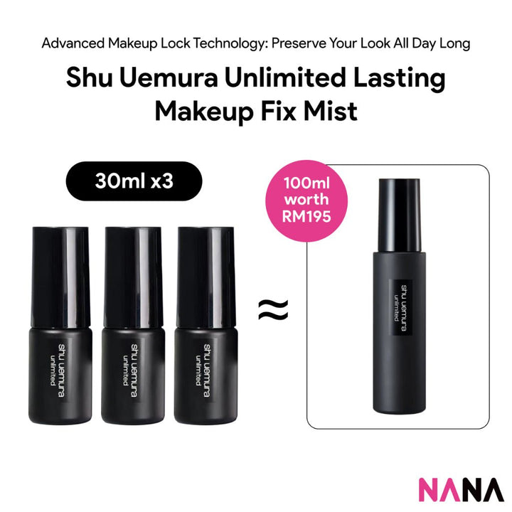 shu uemura Unlimited Lasting Makeup Fix Mist Sample Pack (30ml x 3/2/1) - NANA MALL
