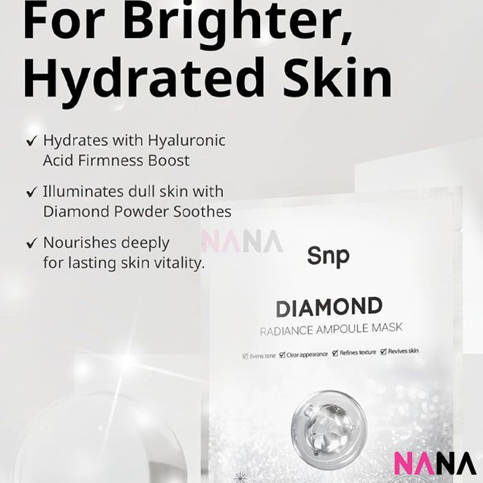 SNP Diamond Brightening Ampoule Mask (10 Pcs) - NANA MALL