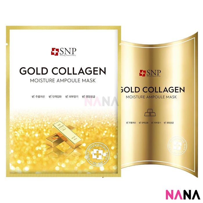 SNP Gold Collagen Moisture Ampoule Mask 10pcs/box - NANA MALL