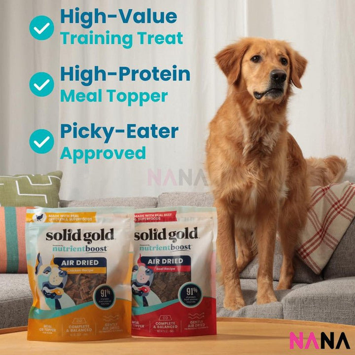 Solid Gold Air Dried Topper Complete & Balanced Meal Topper For Dogs - Beef 1LB (EXP:01 2026) - NANA MALL