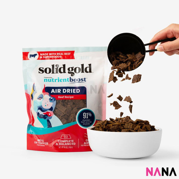 Solid Gold Air Dried Topper Complete & Balanced Meal Topper For Dogs - Beef 1LB (EXP:01 2026) - NANA MALL