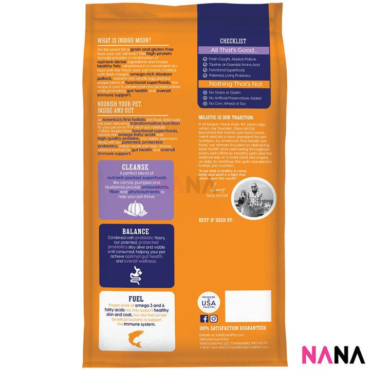 Solid Gold Cat Food Indigo Moon With Alaskan Pollock & Egg (Grain Free) - High Protein 3LB (EXP:10 2026) - NANA MALL