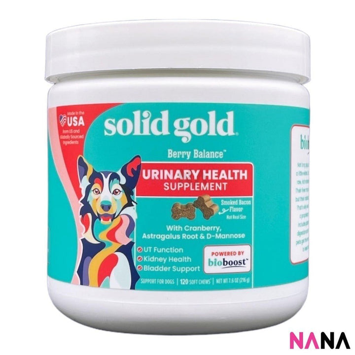 Solid Gold Dog Supplement Berry Balance Urinary Health Chew With Cranberry 120 Soft Chews (EXP:09 2025) - NANA MALL