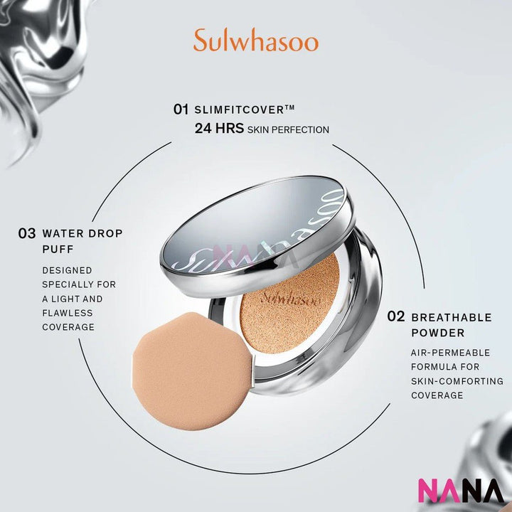 SULWHASOO Perfecting Cushion Airy SPF50+ PA+++ 17N1 VANILLA (15g + 15g Refill) - NANA MALL