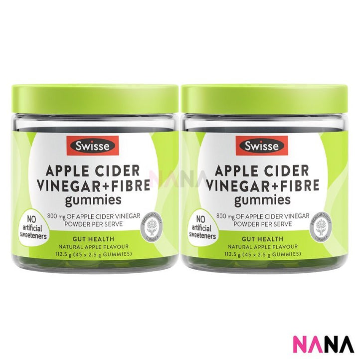 Swisse Apple Cider Vinegar + Fibre Gummies 45 Gummies x2 (EXP:12 2026) - NANA MALL