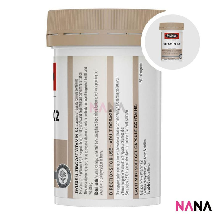 Swisse Beauty Bright Skin + 60 Capsules & Vitamin K2 60 Capsules - NANA MALL
