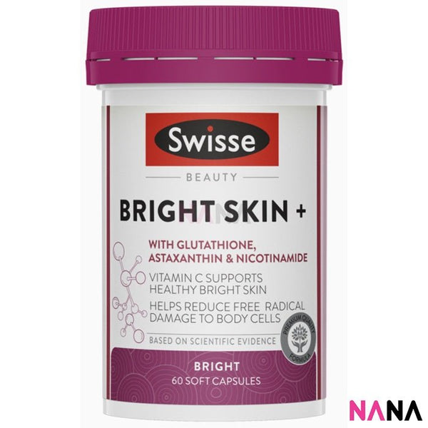 Swisse Beauty Bright Skin + 60 Capsules (With Glutathione Astaxanthin & Nicotinamide Vitamin C Support) (EXP:08 2026) - NANA MALL
