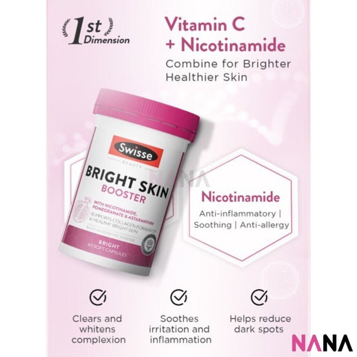 Swisse Beauty Bright Skin Booster 60 Capsules x2 (EXP:06 2027) - NANA MALL