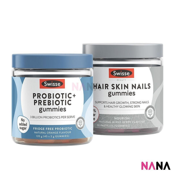 SWISSE Digest & Glow Combo: Hair Skin Nails Gummies & Probiotic + Prebiotic Gummies - NANA MALL