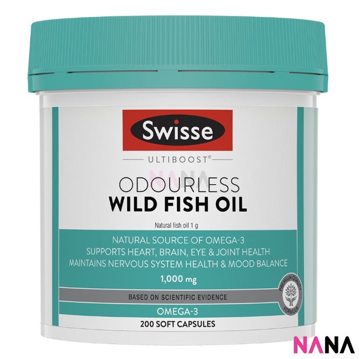 Swisse Odourless Fish Oil 1000mg 200 Capsules (EXP:04 2027) - NANA MALL