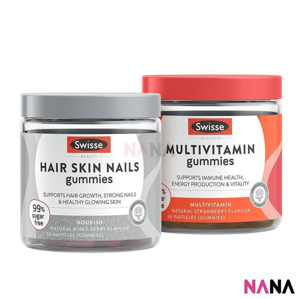 SWISSE Radiance & Energy Combo: Hair Skin Nails Gummies & Multivitamin Gummies - NANA MALL
