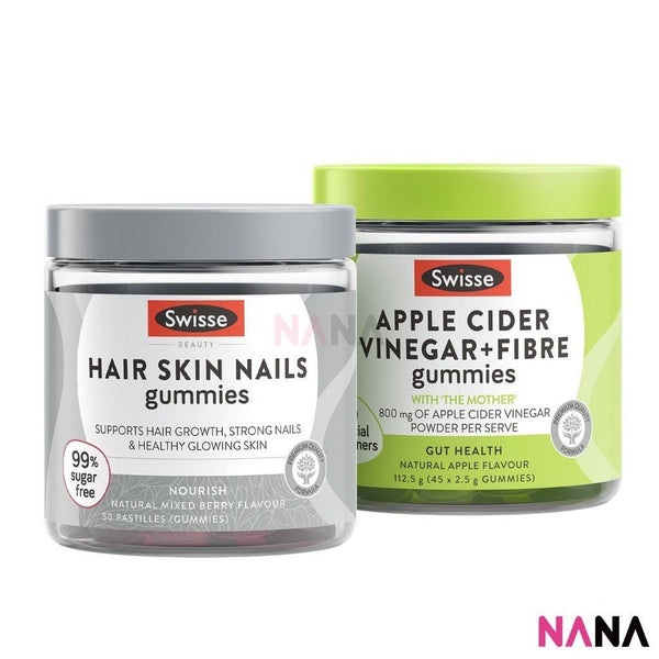 SWISSE Shape & Glow Combo: Hair Skin Nails Gummies & Apple Cider Vinegar Gummies - NANA MALL
