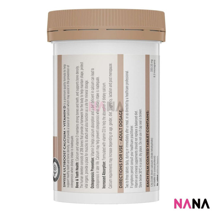 Swisse Ultiboost Calcium + Vitamin D 90 Tablets(EXP:02 2028) - NANA MALL