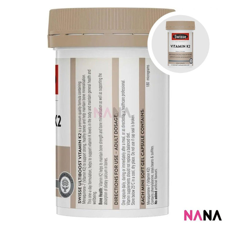 Swisse Ultiboost Calcium + Vitamin D Mini 300 Capsules & Vitamin K2 60 Capsules - NANA MALL