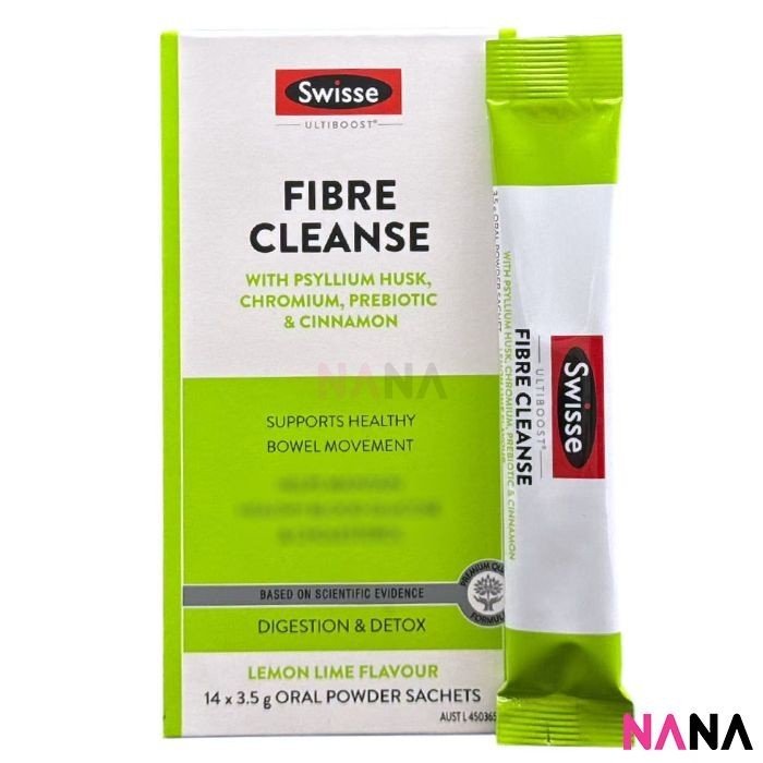 Swisse Ultiboost Fibre Cleanse Powder Sticks 14pcs + Beauty Acne Support 60 Tablets - NANA MALL
