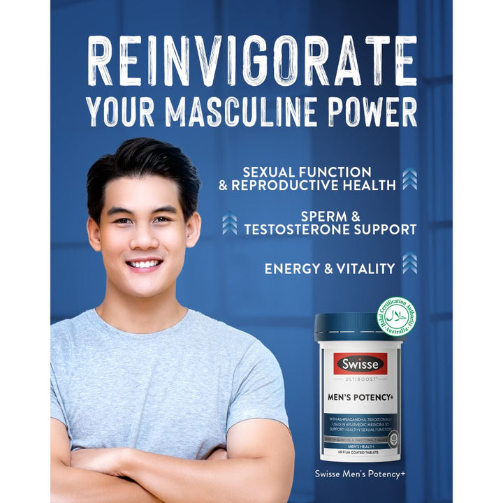Swisse Ultiboost Men's Potency+ 60 Film Coated Tablets (EXP:11 2026) - NANA MALL