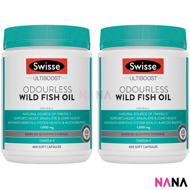 Swisse Ultiboost Odourless Wild Fish Oil 1000mg 400 Capsules x2 (EXP:04 2027) - NANA MALL