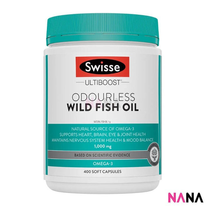 Swisse Ultiboost Odourless Wild Fish Oil 1000mg 400 Capsules x2 (EXP:04 2027) - NANA MALL