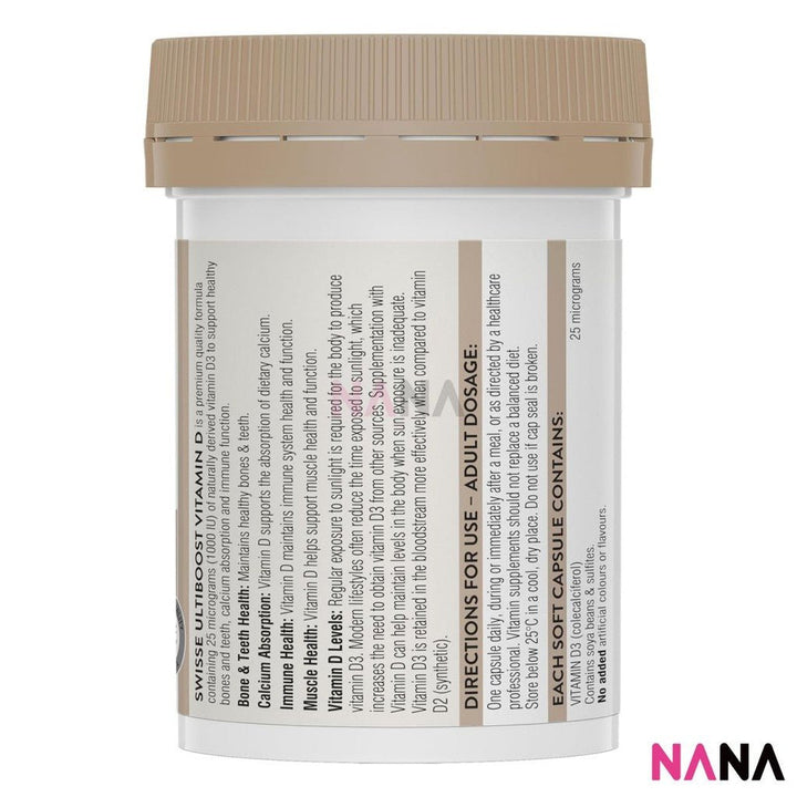 Swisse Ultiboost Vitamin D 60 Capsules(EXP:02 2028) - NANA MALL