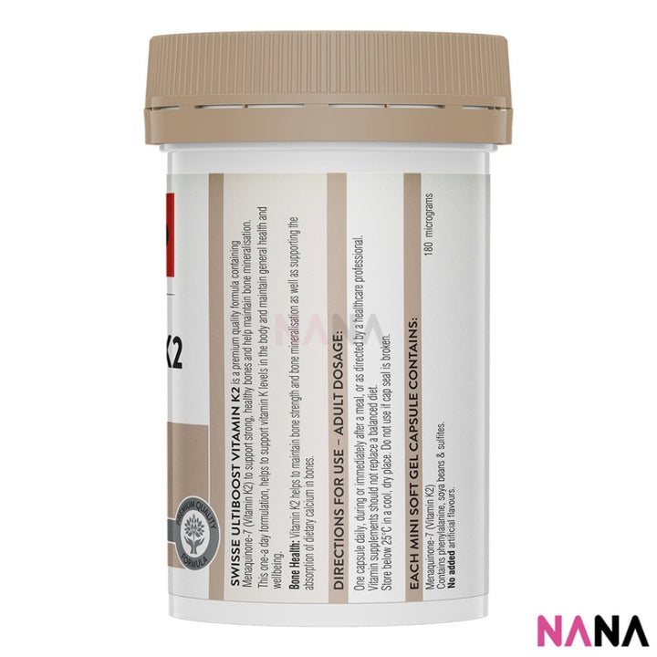 Swisse Ultiboost Vitamin K2 60 Mini Soft Capsules (EXP:09 2026) - NANA MALL