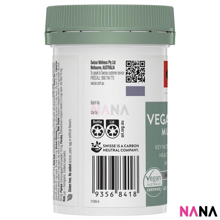 Swisse Ultivite Vegan Women's Multivitamin 60 Tablets (EXP:10 2026) - NANA MALL