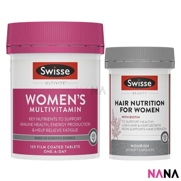 Swisse Women's Glow Duo (Women's Multivitamin + Hair Nutrition For Women) 120 + 60 Capsules - NANA MALL