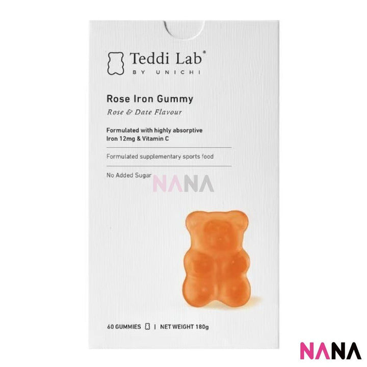 Unichi Teddi Lab Rose Iron Gummy - Rose & Date Flavour 60gummies - NANA MALL