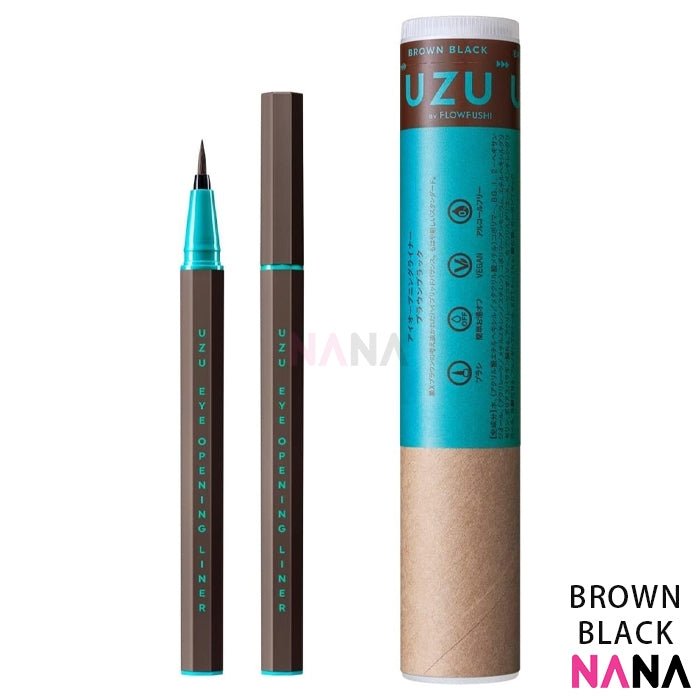 UZU By Flow Fushi Ultra Waterproof Eye Opening Liner Liquid Eyeliner 0.55ml - Brown Black - NANA MALL