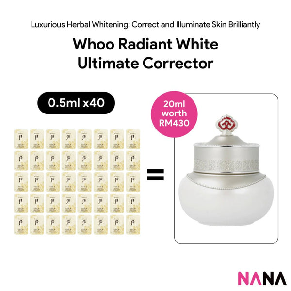 Whoo Radiant White Ultimate Corrector Sample Pack (0.5ml x 40/10/5) - NANA MALL