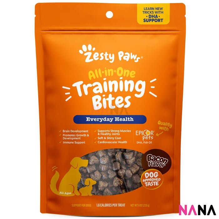 Zesty Paws All In One Training Bites - Bacon Flavor 8oz/226g (EXP:11 2026) - NANA MALL