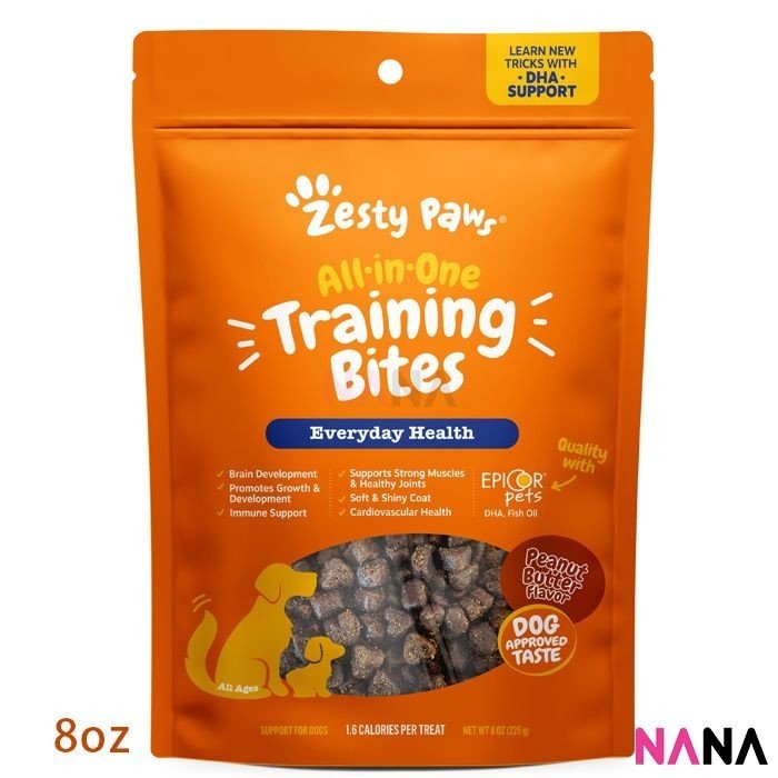 Zesty Paws All In One Training Bites - Peanut Butter Flavor 8oz/226g (EXP:02 2027) - NANA MALL