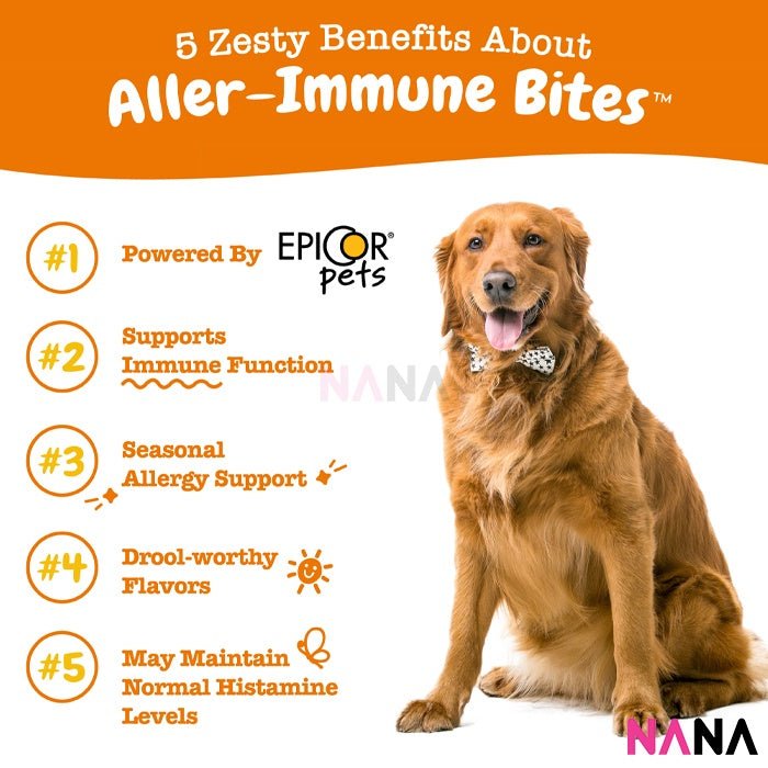 Zesty Paws Allergy & Immune Bites - Peanut Butter Flavor 90 Soft Chews (EXP:05 2026) - NANA MALL