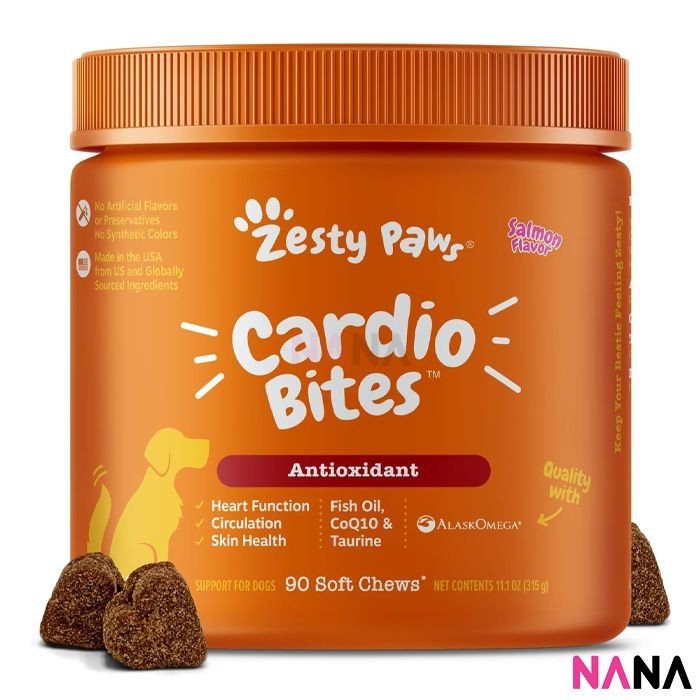 Zesty Paws Cardio Bites - Salmon Flavor 90 Soft Chews (EXP:06 2026) - NANA MALL
