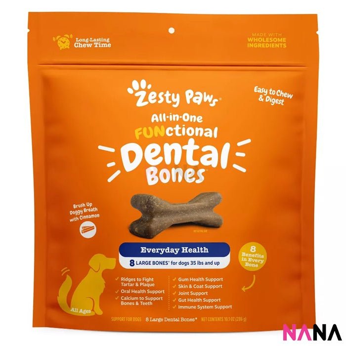 Zesty Paws Dental with Cinnamon Dog Treats - Large 8 ct (EXP:07 2026) - NANA MALL