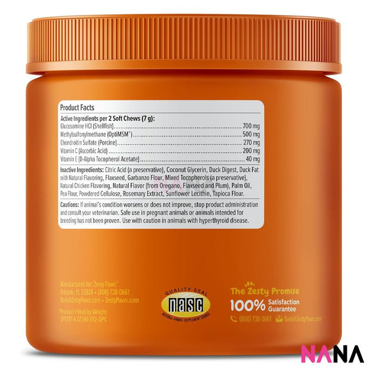 Zesty Paws Hip & Joint Mobility Bites Duck Flavor - 90 Soft Chews - NANA MALL