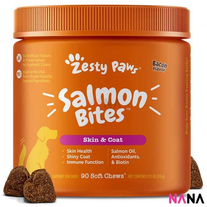 Zesty Paws Premium Quality Cat and Dog Supplements Bites Soft Chews (8 - in - 1 Multifunctional, Senior Dogs Advanced 11 - in - 1, Aller - Immune, Probiotic, Calming, Mobility, Omega, Salmon, Cranberry Bladder, Stay Green, Salmon Oil, Hairball & Calming for Cats) - NANA MALL