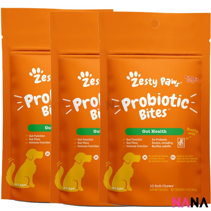 Zesty Paws Premium Quality Cat and Dog Supplements Bites Soft Chews (8 - in - 1 Multifunctional, Senior Dogs Advanced 11 - in - 1, Aller - Immune, Probiotic, Calming, Mobility, Omega, Salmon, Cranberry Bladder, Stay Green, Salmon Oil, Hairball & Calming for Cats) - NANA MALL