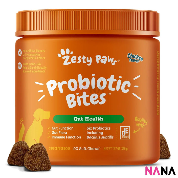 Zesty Paws Premium Quality Cat and Dog Supplements Bites Soft Chews (8 - in - 1 Multifunctional, Senior Dogs Advanced 11 - in - 1, Aller - Immune, Probiotic, Calming, Mobility, Omega, Salmon, Cranberry Bladder, Stay Green, Salmon Oil, Hairball & Calming for Cats) - NANA MALL