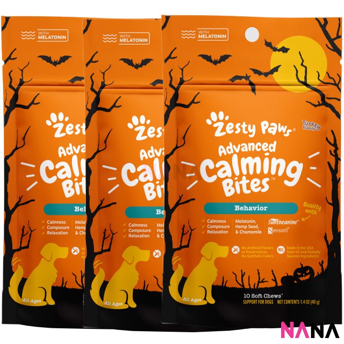 Zesty Paws Premium Quality Cat and Dog Supplements Bites Soft Chews (8 - in - 1 Multifunctional, Senior Dogs Advanced 11 - in - 1, Aller - Immune, Probiotic, Calming, Mobility, Omega, Salmon, Cranberry Bladder, Stay Green, Salmon Oil, Hairball & Calming for Cats) - NANA MALL